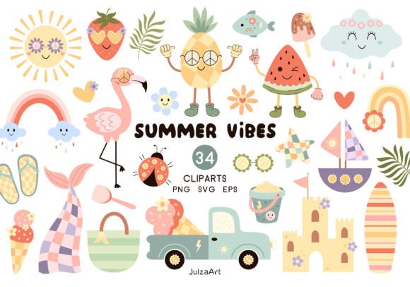 Download Retro Summer Vibes Clipart, Summer Png - Summer vibes clipart Collection
