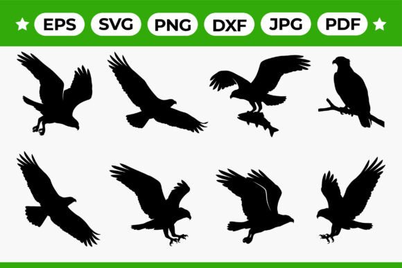 Download Eagle Hunting Fish Silhouette SVG Pack - Fish silhouette svg Collection