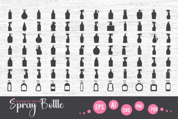 Download Spray Bottle Silhouette Vector Icons SVG - Vector icons svg Collection
